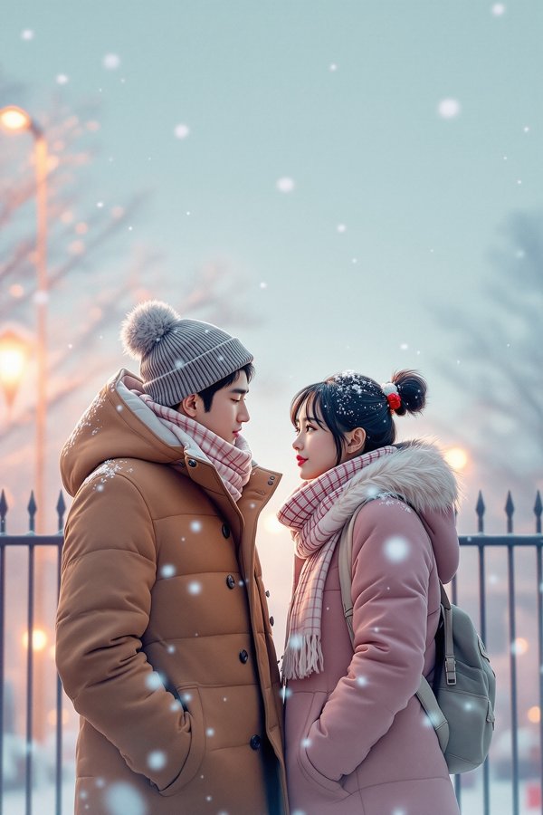 冬季告白 电影海报，初雪替我说了喜欢你